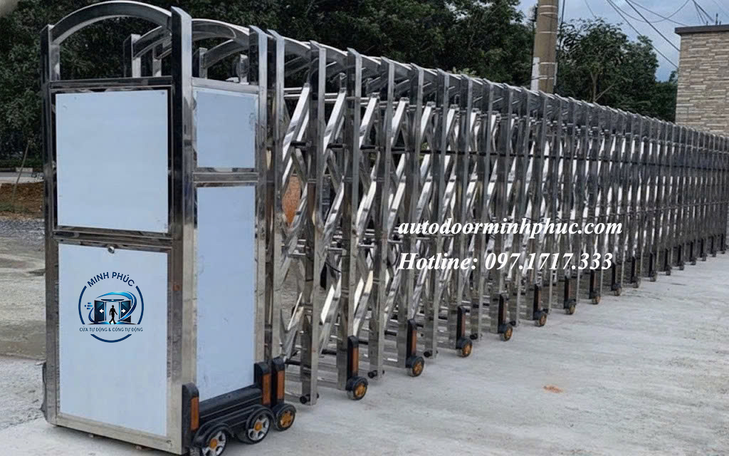 cổng xếp tự động